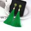 Boho Crystal Long Tassel Drop Oorbellen Voor vrouwen Etnische Geometrische Rose bloem Teken Dangle Verklaring Oorbel Mode-sieraden in Bulk