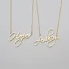 Naam Ketting Gepersonaliseerde Gift Aangepaste Hanger Cursieve Handschrift Rvs Ketting Custom Dames Mode-sieraden 2018