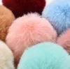 Multi Color 8cm Imitate Rabbit Fur Ball Keychain Pom Pom Plush Car Keychains Handbag Key Ring Pendant