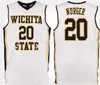 Ita State Shockers College # 20 Rauno Nurger Maillots de basket-ball # 21 Darral Willis Jr. # 22 Peyton Allen Mens Ed personnalisé n'importe quel nom