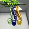 10 mm color 4 continuous soaking S pot Wholesale Glass Hookah, Glass Water Pipe Fittings, Smoking ,Free Shipping