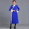 Abito casual lungo invernale Temperamento femminile Abbigliamento donna manica lunga sottile misto seta Ricamo Abito elegante in stile mongolo