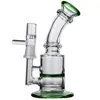 6.7 Inchs Hookahs Mini Bong heady Dab Rigs comb Bongs Water Pipes Green Percolator With 14mm Bowl