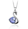 Collana con ciondolo alla moda Collana con ciondolo a forma di foratura Flash Love Swan Diamond Blue Fashion Jewelry Ornament per Lady Christmas Gift