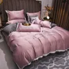Ensemble de literie en soie en satin d'été confortable King Queen Quilt Capinette de lit de lit de couleur solide