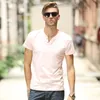 T Hand-painted No Hot Sale Shirt Brand Clothing Tshirt Homme Men Funny Compression Summer Casual Short Cotton V-neck Top TS121