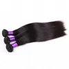 Paquetes brasileños del cabello humano virginal 120g 3pcs extensiones de cabello de color natural de la armadura del pelo liso peruano