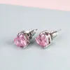 Diamond Opal Earrings Crystal Cubic Zirconia Love Heart Stud Earrings Wedding Earrings Fashion Jewelry Women Gifts Drop Shipping