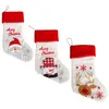 Kerstmis Soft Geborduurde Kous Sneeuwvlok Santa Sneeuwpop Geborduurde Kerstboom Opknoping Decoraties Xmas Candy Gift Presentous Stocking