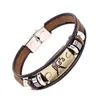 12 Constell horscope charm Bracelet ID tag Leather Multilayer Wrap Bracelets Bangle Cuff fashion jewelry Will and Sandy gift