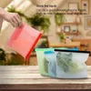 1500ml / 1000ml reutilizável alimentos de silicone fresco sacos de alimentos saco de preservação de alimentos recipiente de armazenamento de vedação Portable piquenique Ziplock Bags Navio grátis