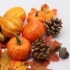 Artificial Pumpkins Home Decoration Set Thanksgiving Harvest Decoration Maple Leaves Acorns Pinecones DEC568