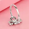 Partihandel-Romantic Lucky Clover Ring för 925 Sterling Silver Cz Diamond High Quality Lady Lucky Ring med Box Birthday Gift7673378