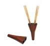 Pipa in legno classica Mini strumento per tabacco in legno a doppio foro portatile