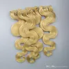 Ağartılmış Sarışın 613 # Paketler Uzunluğu 10-28 inç 100% İnsan Saç Dokuma Olmayan Remy Saç Uzantıları, 95g Bundle 3 adet Bir Lot, Ücretsiz DHL