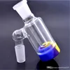 Hot On Sale Glass Ash Catcher Glass Vattenrör Bubbler 14mm-14mm 18mm-18mm Man Glas Ashcatcher Bong med silikon vaxbehållare 1 st