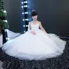 Uroczy biały / szampana Tulle Aplikacja Dziewczyna Korowody Suknie Kwiat Girl Sukienki Princess Party Dresses Child Spódnica Custom Made 2-14 H312214