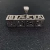 Catena A-Z $ personalizzati Numero Nome Collana pendente della lettera quadrato Oro Argento cubico Hip Hop zircone donne degli uomini monili del regalo Roce