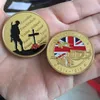 기념품 전쟁 동전 1914 - 1918 Great War Coin 24K 금 도금 군사 메달 40 * 3 챌린지 동전 수집