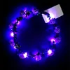 Flashing LED Hairbands strings Glow Flower Crown Headbands Light Party Rave Floral Hair Garland Luminous Decorative Wreath WCW639