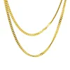 2 5mm 5mm Mens 14K Gold Plated Solid Cuban Curb Link Chain Stainless Steel Neckalces Hip Hop Jewelry307O