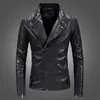 Erkek Ceketler Erkek Biker Ceket Motosiklet Ceketi PU Deri Katlar Erkek İnce Fit Biker Ceket 3 Renkler Asya Boyut M-3XL 2023