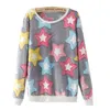 Maglione delle donne 28 colori a strisce Star stampati abbigliamento donna fumetto a manica lunga T-shirt Coral Velvet Felpa 060.629