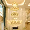 Modern European Crystal Chandeliers Lights Fixture LED Light American Chandelier Big Long Hotel Home Indoor Lighting Dia80cm/100cm/120cm