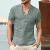 Дышащие летние летние рубашки мужские рубашки сексуально v Neck Henle