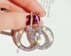 Vente en gros de nouveau designer 925 Silver Needle Righestone Circle Crystal from Rovski Long Boucles d'oreilles Temperament coréen Personnalité coréenne Boucles d'oreilles sauvages5253037