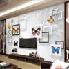 papel de parede para paredes 3 d para sala 3D borboleta fantasia geométrica tridimensional papéis de parede a parede sofá TV fundo