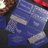 Tack Kort 9PCS Thanksgiving Party Supply Greeting Card Blue Color Business med kuvert för begravning