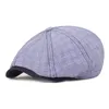 Men Women Plaid Cotton Linen Berets Newsboy Ivy Hats Casual Flat Driving Golf Cabbie Caps Artistic Youth Hat Peaked Cap