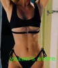 2020 Women Swimming Girl Ladies Sports Bikinis Set Laceup Solid Color Onepiece Baddräkt med kedjeband och bröstmatta droppin8964182