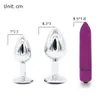 Domi 3 pçs de aço inoxidável butt plug vibrador vibrador anal plug adulto massageador bolas sexo anal brinquedos c190302011664049