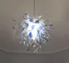 Wysokie lampy sufitowe ręcznie wykonane szklane żyrandole oświetlenie do dekoracji domu Kobalt Blue White Green Color Cena żyrandol