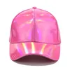 Dames Laser Baseball Cap Shining PU Effen Kleur Hoeden Mode Mannen Hip Hop Caps Unisex Verstelbare Hoeden Snapback Baseball Cap