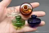 Universelle bunte 35-mm-Streifen-Glas-Gyro-Vergaserkappe, UFO-Glas-Vergaserkappe für Quarz-Thermal-Banger-Nägel, Tabakschale zum Rauchen