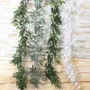 ホーム結婚式の装飾のぶら下がっている花藤の人工的なアイビーの葉の花輪常緑のつる植物の偽の緑の植物籐1.65m DH0916