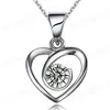 Luxury 925 Sterling Silver Crystal Heart Necklace For women Romantic CZ Four leaf clover pendant with Box chains Fashion Jewelry