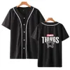 Étranger choses t-shirt femmes/hommes Harajuku simple boutonnage Baseball t-shirt été à manches courtes Baseball adolescent vêtements