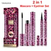 Yanqina 36H Mascara Liquid Eyeliner Pen Makeup 4D Thick Curl Sex Black Mascara Långvarig Vattentät Eyeliner Kosmetika Skönhetsverktyg