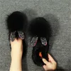 Aoxunlong Women Winter Furry Slifors Fashion Rhinestone Furs Slide Ladies Phrush Scarpe Lady Fluff e Flip Flip Flip Cute5464974