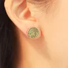 New simple druzy stone Stud Earrings Ladies Round Resin Gold Earrings For women Fashion Jewelry Gift