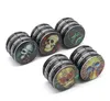 Smoking Pipes Creative color printing skull head aluminium alloy smoke grinder new four-layer sound metal smoke grinder