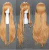 Light Brown Long Straight Women Lady Girl Party Anime Cosplay Wig Wigs + Wig Cap