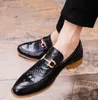 Leather Pointed Mens Loafer Toe Wedding Dress Business Floral Print Men Flats Office Party Formal Shoes W95 375 187