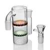 Raccoglitore di cenere di vetro da 45 gradi riciclatore doppio nido d'ape perc ashcatcher 14mm 18mm Adattatore femmina maschio per bong d'acqua in vetro e acqua3524371