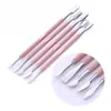 Ur socker ros guld rostfritt stål cuticle remover dubbla slutade finger död hud push nail cuticle pusher manicure nagelvård verktyg