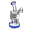 Podwójna matryca Perc Glass Water Bong Hookahs Ramię perc dym do rury wodnej szklanki olejne z stawem 14 mm